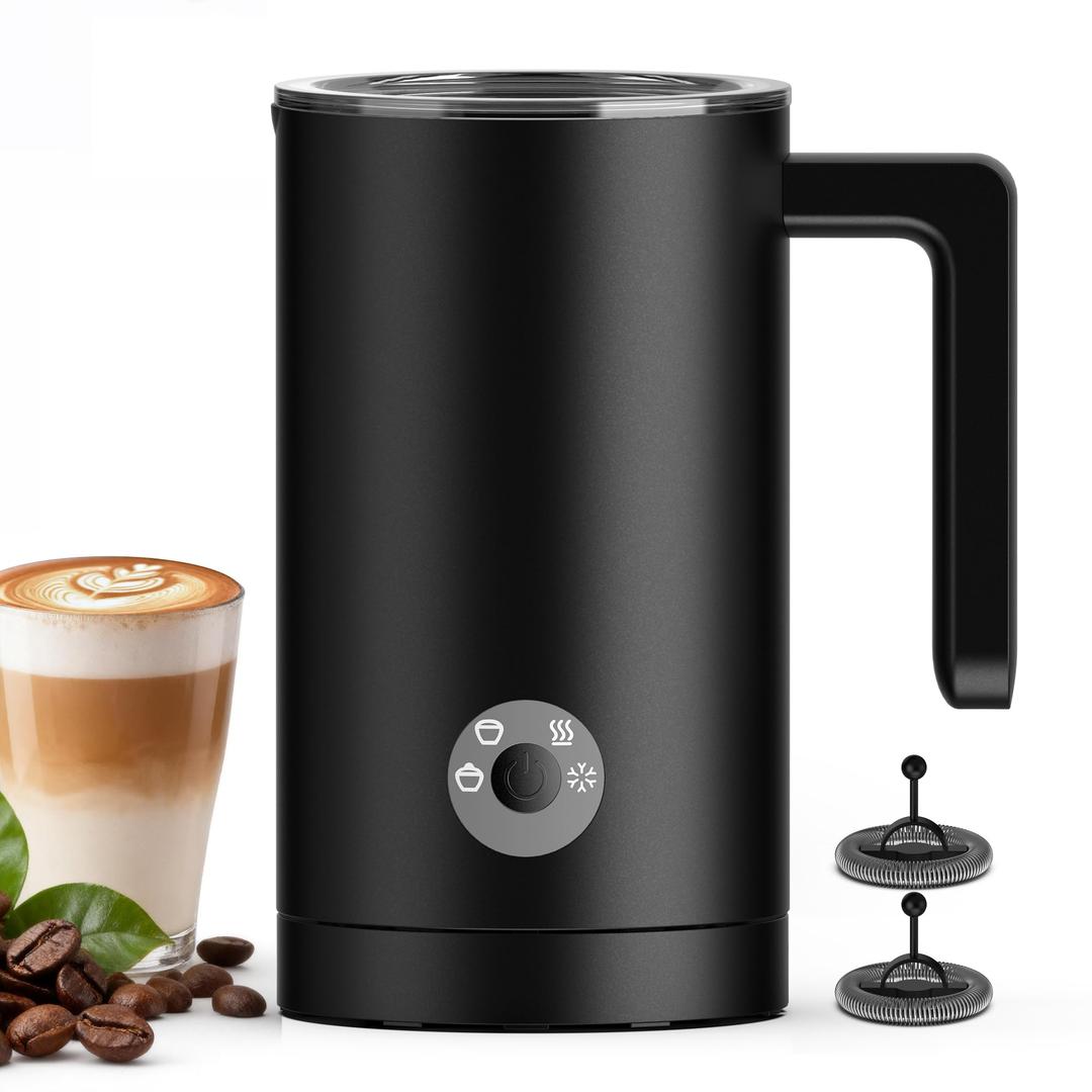 Kourice 4-in-1 Electric Milk Frother & Steamer Automatic Frother Machine, Barista-Style Hot & Cold Foam for Lattes, Cappuccinos, Iced Coffee, Quiet, One-Touch, Easy to Clean