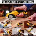 AYP Cordless Electric Scissors, 320RPM Cardboard Cutter with 4 SK5 High Carbon Steel Blades & Case, 1/4" Cutting Thickness, 2000mAh Box Cutter with Safety Lock & LED Light for Fabric, Carpet, Leather
