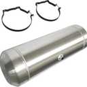 JSD 5 Gallons Aluminum End Fill Spun Fuel Gas Tank Cell + Bracket Overall 8 x 24 Round Fuel tank 1/4" NPT