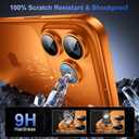 for iPhone 17 Pro Max/iPhone 17 Pro Lens Protector[Shatterproof 9H Tempered Glass] [1:1 Invisible Ultra Clarity Cover,Orange