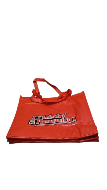 Red Tote Bags Set of 2, Bulk Pack Grocery Shopping Travel Business Activities advertisement Reusable Bag