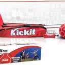 Kickit Soccer Tennis Game Set PRO, Portable 12' Wide x 3' High Net & Soft Lightweight Ball, Play Outdoors, Indoors, Backyard, Beach, Complete Skills Training & Travel Friendly