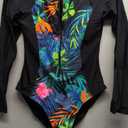 YATEEN Womens Athletic Training Swimsuit Long Sleeve Rashguard, S