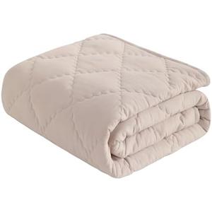 NTBAY Down Alternative Toddler Comforter, Lightweight and Warm Solid Color Baby Crib Quilted Blanket, 50x70 inches, Taupe