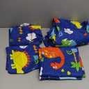 Cute Blue Dinosaur Comforter Set for Kids Teens - Queen Size, Soft Breathable All Season Quilt 3Pcs with 2 Pillowcases (Ad1)