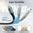 3 x DGODRT 8K HDMI Certified Cable 2.1 Cable 6.5FT | High-Speed(48Gbps), Ultra HD, Support 4K@120Hz 8K@60Hz, Compatible with TV/PS5/Xbox/Roku/Monitor