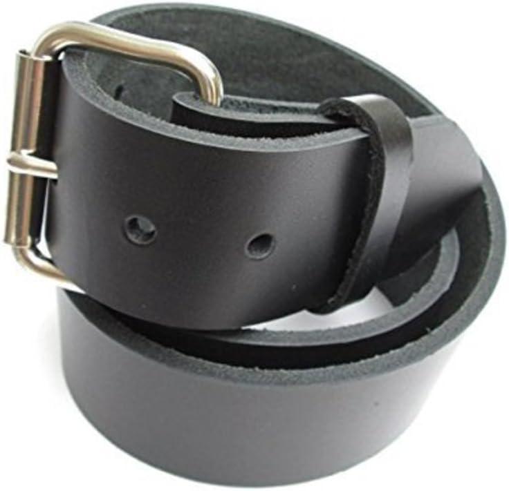 Mens Heavy Black Leather Belt 1 3/ 4" WideNew (38)