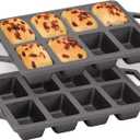Flavehc 2pack Cast Iron Mini Loaf Pans 8-Cavity Bread Loaf Pans Pre-Seasoned Baking Pan Molds with Handle Bread Pans for Homemade Bread