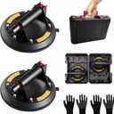 2 Pack 880 lbs Load 8" Double Thickness Glass Suction Cups to Lift Large Glass, Tile Suction Cup,Heavy Duty Suction Cup(no Pressure Gauge)