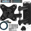 Cheetah ALAMB Articulating Arm Wall Mount fits 12-32" TVs, Ultrawide Monitors & Displays up to 49", 40lbs, VESA 100, 1.3" Profile, Extends to 15", Full Motion Tilt, Swivel, and Rotation