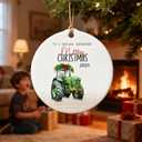 Farm Tractor Christmas Ornament 2025, Heartfelt Grandson Keepsake Ceramic Ornament, Gifts for Grandson from Grandfather, Sentimental Gift from Grandmother (C7)