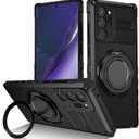 360°Spin Magnetic Stand for Samsung Galaxy Note20 Ultra Case Military Grade Shockproof Slim Protective Case for Samsung Note20 Ultra with Ring Kickstand, Black