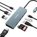 10 in 1 USB C Docking Station, Adapter with 4K HDMI, 2 x USB 3.0 Ports, USB-C 3.0, 2 x USB 2.0, 100W PD Charging, SD/TF, 3.5mm Audio Jack for Laptop, iPad