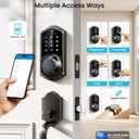 Veise VE07 Fingerprint Smart Door Lock, 7-in-1 Keyless Entry Deadbolt with App Control, Electronic Digital Touchscreen Keypad, Biometric Smart Locks for Front Door, Auto Lock, Matte Black