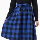 PATPAT Family Matching Outfits Mommy and Me Dresses Matching Set Long Sleeve Plaid Midi Dress and Casual Button Down Shirts (XL)