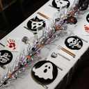 6.5 Ft Halloween Garland Black Willow Vine Decor with 9.8FT Lights Artificial Branches Berries Pumpkin Vines Halloween Realistic Garland for Home Fireplace Table Window Mantle Party Holiday Decor