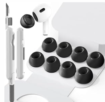 5 Sizes of Ear Tips Compatible with AirPod Pro 3 Ear Tip with Cleaning Kit Accessories & Portable Storage Box, Soft Design, Wearing Without Pain & Dense Dust Guard Screen(XXS/XS/S/M/L)-White