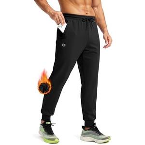 G Gradual Men's Fleece Joggers with Zipper Pockets Winter Warm Pants Water Resistant Athletic Workout Gym Sweatpants for Men M