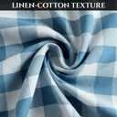 Deep Dream Water-Resistant Checkered Tablecloth Rectangle, Cotton Linen Gingham Table Cloth with Tassel, Wrinkle Free Buffalo Plaid Table Cover for Picnic Kitchen Dining Room - 55 x 70 Inch, Blue