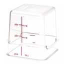 Suclain 2 Pcs Square Food Storage Container Polycarbonate Clear Food Container with Red Lid Commercial Rice Storage with Red Graduations for Commercial Kitchen(7.87 x 7.48 inches, 7.87 x 3.94 inches), 2,4 Quarts