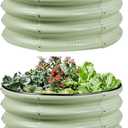 Gartist 2 pcs 221 ft Round Metal Raised Garden Bed, Light Green Galvanized Outdoor Planter Box for Vegetables, Fruits, Flowers & Herbs