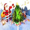 FITMITE Christmas Cards, MUSIC & LIGHTS & BLOWABLE Pop-up 3D Merry Christmas Card Christmas Gifts for Women Men Kids Mom Dad, Christmas Greeting Card with Envelopes