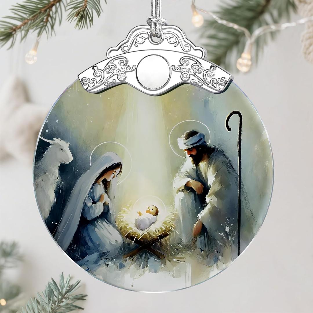 Nativity Scene Christmas Ornament - Religious Christmas Ornament - Christian Xmas Decor - Holy Family Ornaments - Christian Gifts - Religious Gifts - Gift Exchange - Gift Idea