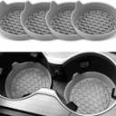 SINGARO Car Cup Holder Coaster, Silicone Cup Holder Insert, Universal Non-Slip Cup Holders, Car Accessories Interior for Women and Man 4 Pack Gray
