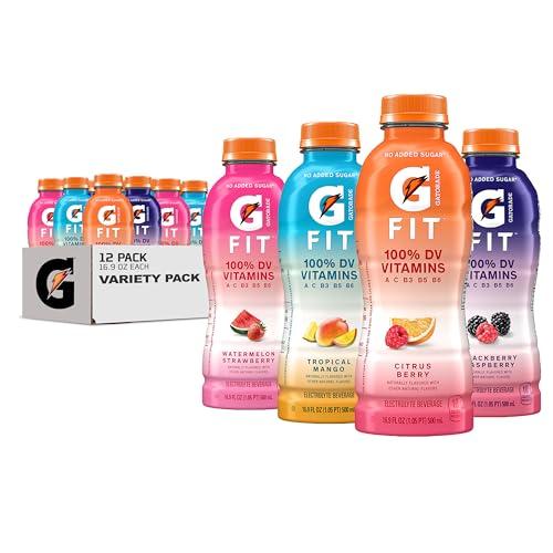 Gatorade Fit Electrolyte Beverage, Healthy Real Hydration, New 2.0 4 Flavor Variety Pack, 16.9.oz Bottles (12 Pack),BB:  Jan 08/2026