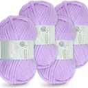 Chunky Chenille Yarn Velvet Soft Super Bulky Size 6 for Crocheting Knitting, Baby Blanket Yarn, 100g 71 Yds per Skein, Easy to Use for Scarves, Amigurumi, Crafts (4, Light Purple)