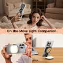 Magnetic Selfie Light for iPhone, 5 Color Extendable Phone Light with Mirror,360 Folding LED Fill Light for TikTok/Photo/Video/Makeup, Compatible with iPhone16/15/14/13/12 Series