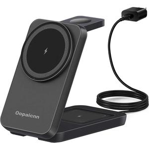 Wireless Charger for Samsung, 3 in 1 Wireless Charging Station with Watch Charger, Foldable Magnetic Charger for S25 Ultra/S24 Ultra/Z Flip 7/Fold 6/Buds 3