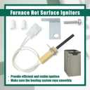 YUXIVCNE 768A-844 Furnace Igniters Compatible with Lennox Furnaces Replacement for Rheem 80V Silicon Nitride Hot Surface Ignitors Replace 768A-4 41K5601 LB-109261A 62-24134-02, 2 Terminal Receptacle