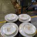 Antique Gold Floral Plates Combo 7"+10" Case of 128 (4 packs x 32)