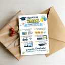 3 x Class of 2026 Graduation Card, Funny Graduation Gift Card, Congratulations Card for Graduate, Blank Inside, with Kraft Envelope and Gold Seal Sticker