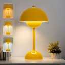 Flower Bud Lamp Modern Flowerpot Cordless Mushroom Touch Table Lamp 3 Mode Dimmable Rechargeable Desk Lamp for Bedroom(Yellow)