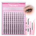 Yawamica Manga Lash Clusters Kit with Bottom Lashes DIY Eyelash Extension Kit Fairy Eyelash Clusters 8-16mm Individual Lashes Clusters Wispy Cluster Lashes with Bond and Seal Remover and Lash Tweezers