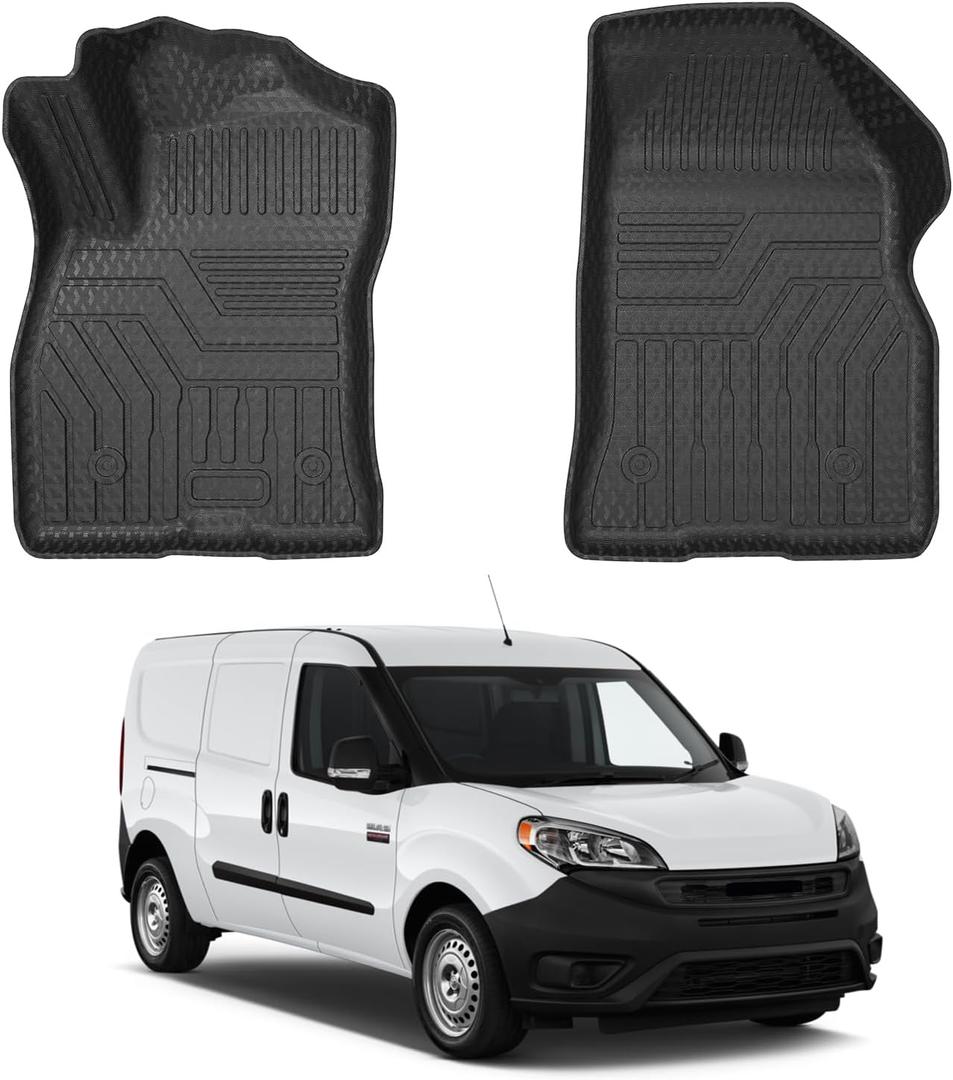 Mixsuper Front Floor Mats Compatible with 2015-2022 Ram ProMaster City All Weather Floor Liners 1st Row Mat Liner Set Black