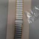 Wearlizer Two Tone Metal Band Compatible with Apple Watch Bands 40/38/41/42mm Women Men, Dressy Rectangular Chain Design Durable Stainless Steel Bracelet for iWatch Series 111/SE Starlight/Gold