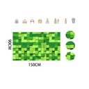 ZZBYSM 6X4FT Cube Pattern Photo Backdrop Green Square Party Photography Background Event Decoration Backdrop Cartoon Theme Birthday Party Wedding BY316