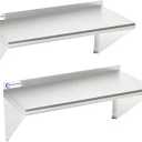 SWOTCATER Stainless Steel Shelf 2 Pack 12"x24", Wall Mounted Metal Shelves