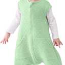 HOMEAL 1.0 TOG Sleep Sack, Sleeveless Toddler Sleep Sack with Feet, Breathable Baby Wearable Blanket, 3T-5T, Sage