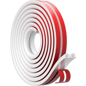 19.7 Feet Weather Stripping Door Frame Seal,Adhesive Exterior Weather Stripping for Door Gap Filler,Silicone Door Insulation Weather Strip for Door Soundproofing Window Seal Strip (White)