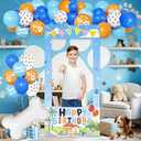 Birthday Decorations for Boys, Happy Birthday Banner, 30 Balloons, Bone Foil Balloon, Photo Booth Props for Men(Blue Dog)