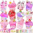 12 Pack Slimes, Pink Slime Kids, Clear Butter Cloud Slime kit for Girls Ages 8-12, for Kids Slime Party Favors Goodie Bag Easter Basket Stuffers, 4 5 6 7 8 9 10 Year Old Girl Birthday Gift Cute Stuff