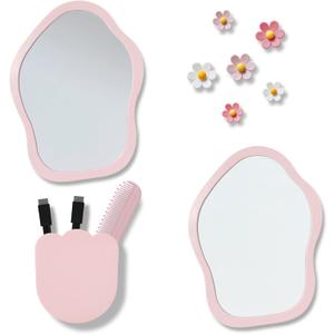 2 x KEYDUACU 12 pcs Girls Pink Locker Accessories, Locker Decorations Including Mirrors, whiteboards, Magnets and organizing Supplies. Ideal for Back-to-School Essentials and The Office (12 pcs-Pink)