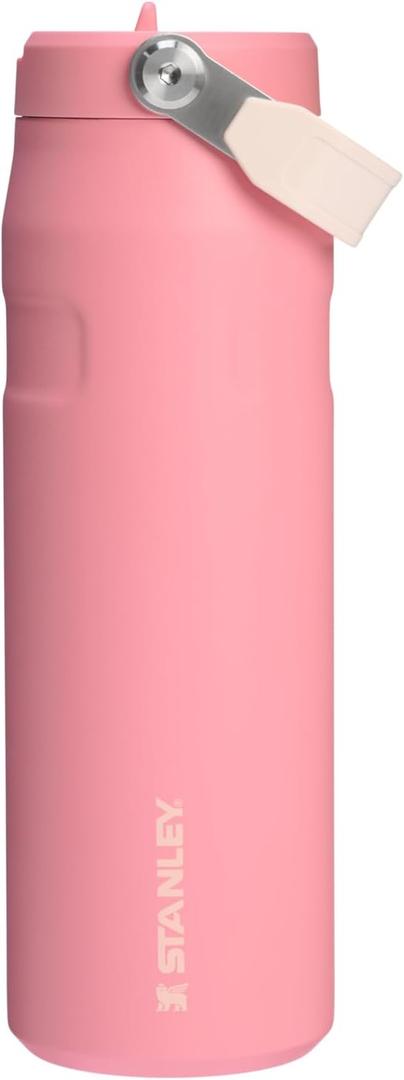 Stanley IceFlow Flip Straw 2.0 Water Bottle 24 oz | Built-In Straw for Travel and Sports | Lightweight and Leak Resistant | Insulated Stainless Steel | BPA-Free | Pink Mesa