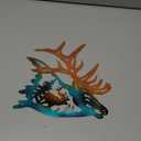 Elk Deer Metal Wall Sculpture, Hanging Wall Silhouette Art, Home Decor Bathroom Bedroom Kitchen Wall Decor Garden Sculptures Art Outdoor Indoor