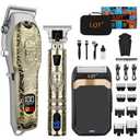 LQT Professional Hair Clipper Set for Men Electric Shaver Razor Cordless Hair Cutting Barber Clippers Beard Trimmer Men’s Grooming Kit Gifts for him (Bronze)