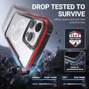 RAPTIC Shield Magnetic for iPhone 16 Pro Case, Compatible with MagSafe, [for 2024 Capture Button Shockproof Clear Case], Military Grade 13FT Drop Tested, Durable Aluminum Frame, 6.3 inch, Red